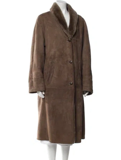 Pre-owned Fur Shearling Faux  Coat In Brown