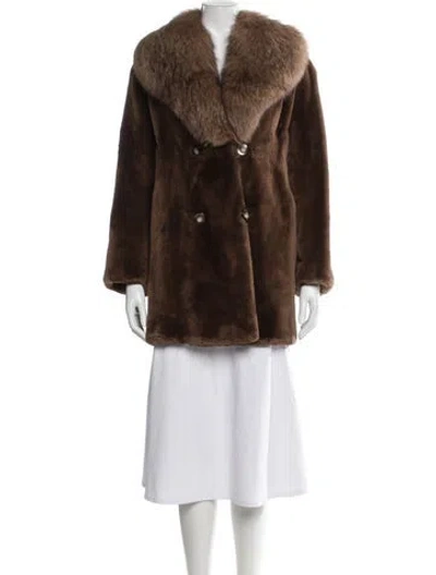 Pre-owned Fur Shearling Faux  Coat In Brown