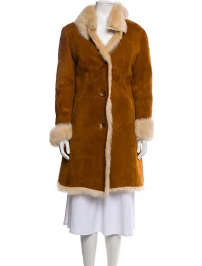Pre-owned Fur Shearling Faux  Coat In Brown
