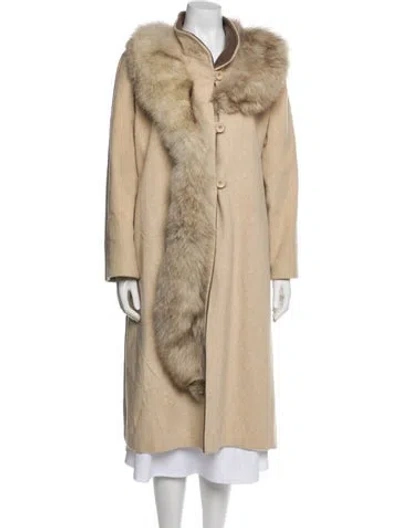 Pre-owned Fur Shearling Faux  Coat In Neutral