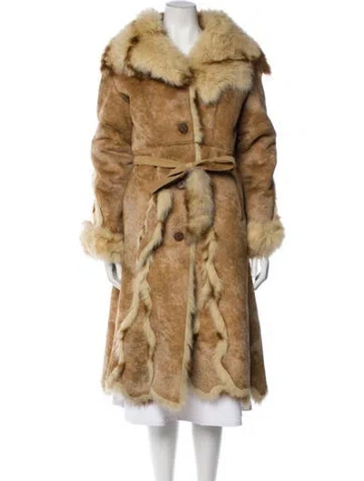 Pre-owned Fur Shearling Faux  Coat In Neutral