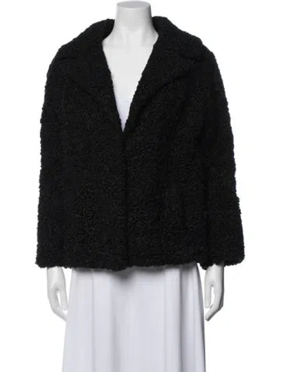 Pre-owned Fur Shearling Faux  Jacket In Black