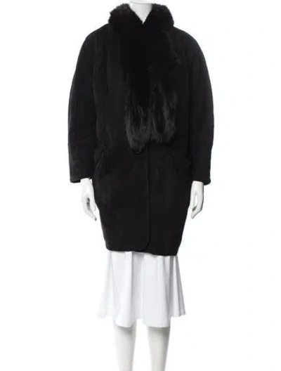 Pre-owned Fur Shearling  Coat In Black