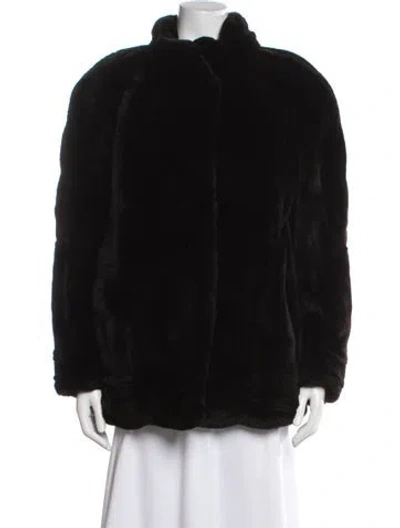 Pre-owned Fur Shearling  Coat In Black