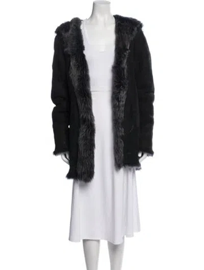 Pre-owned Fur Shearling  Coat In Black