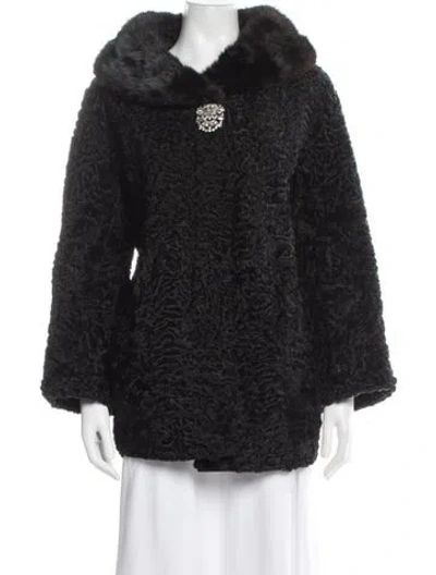 Pre-owned Fur Shearling  Coat In Black