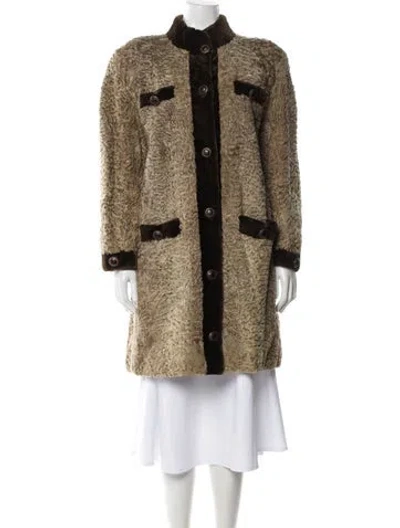 Pre-owned Fur Shearling  Coat In Brown