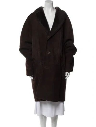 Pre-owned Fur Shearling  Coat In Brown