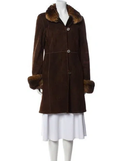 Pre-owned Fur Shearling  Coat In Brown