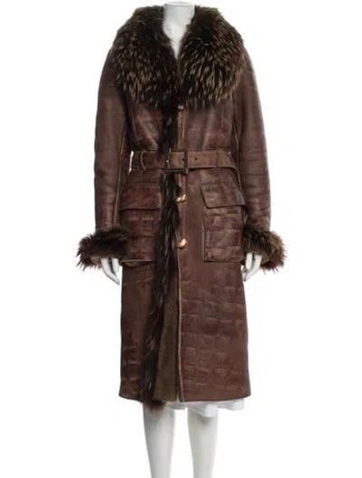 Pre-owned Fur Shearling  Coat In Brown