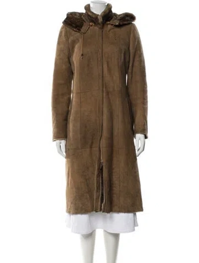 Pre-owned Fur Shearling  Coat In Brown