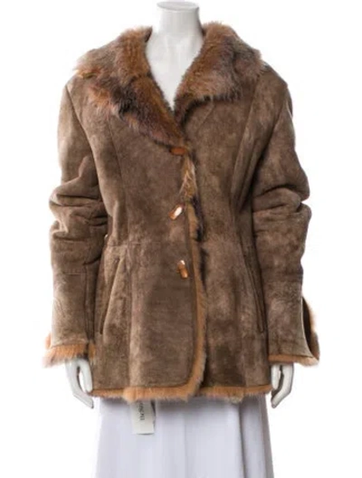 Pre-owned Fur Shearling  Coat In Neutral