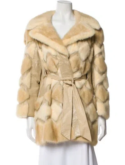 Pre-owned Fur Shearling  Coat In Neutral