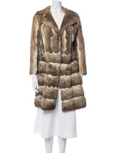 Pre-owned Fur Shearling  Coat In Neutrals
