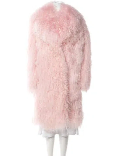 Pre-owned Fur Shearling  Coat In Pink