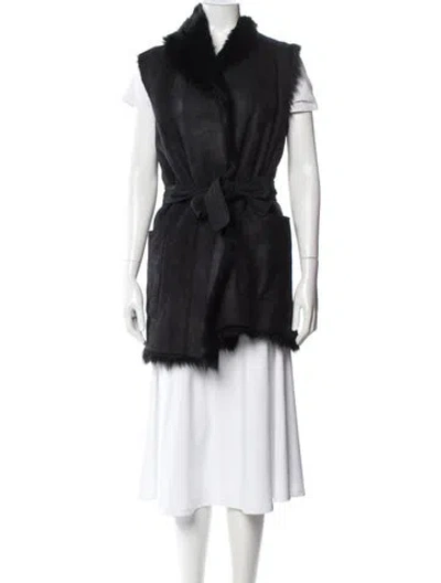 Pre-owned Fur Shearling  Jacket In Black