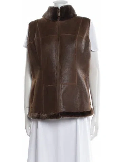 Pre-owned Fur Shearling  Jacket In Brown