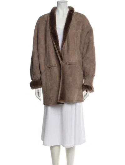 Pre-owned Fur Shearling  Jacket In Brown