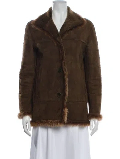 Pre-owned Fur Shearling  Jacket In Brown