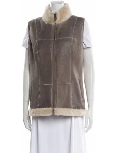 Pre-owned Fur Shearling  Jacket In Gray