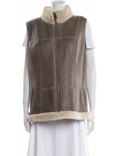 Pre-owned Fur Shearling  Jacket In Gray