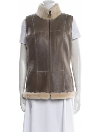 Pre-owned Fur Shearling  Jacket In Gray