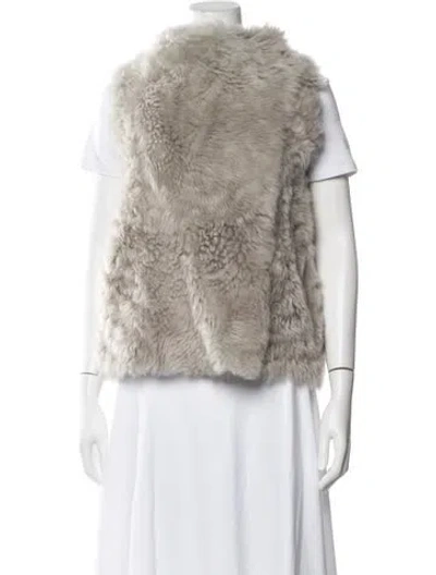 Pre-owned Fur Shearling  Jacket In Gray