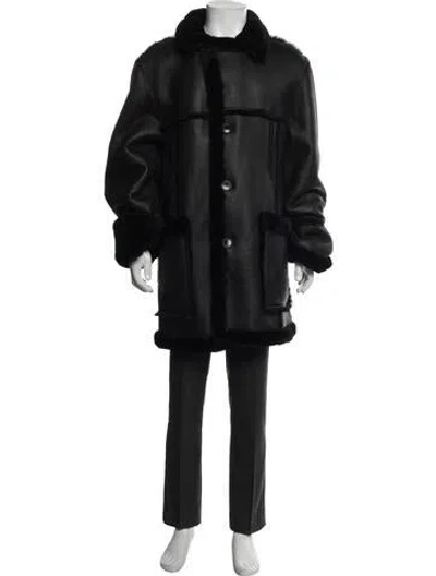 Pre-owned Fur Shearling Parka In Black