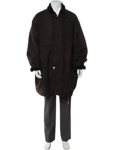 Pre-owned Fur Shearling Parka In Brown