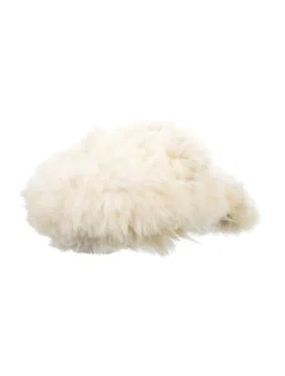 Pre-owned Fur Shearling Trapper Hat In Neutral