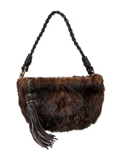 Pre-owned Fur Shoulder Bag W/ Tags In Brown