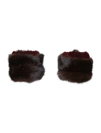 Pre-owned Fur Snap Wrist Warmers In Multi
