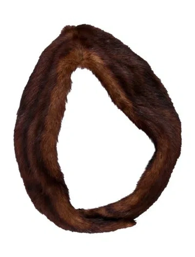 Pre-owned Fur Snood In Brown