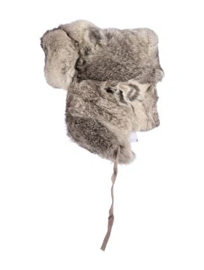 Pre-owned Fur Soft  Trapper Hat In Grey