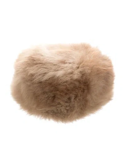 Pre-owned Fur Soft Pillbox Hat In Neutrals