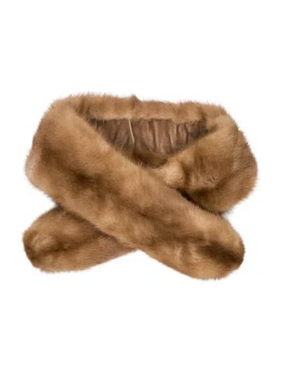 Pre-owned Fur Solid Mink Collar In Neutral