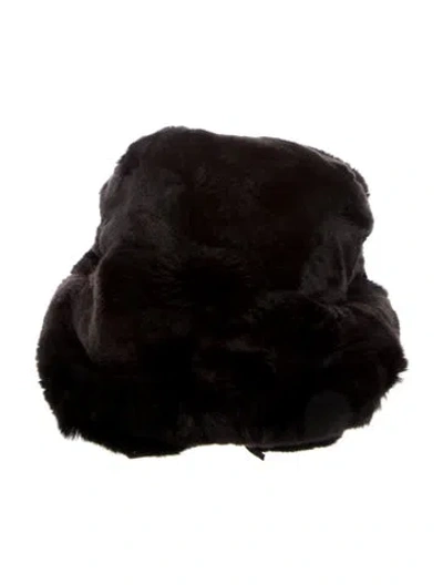 Pre-owned Fur Solid Trapper Hat In Brown