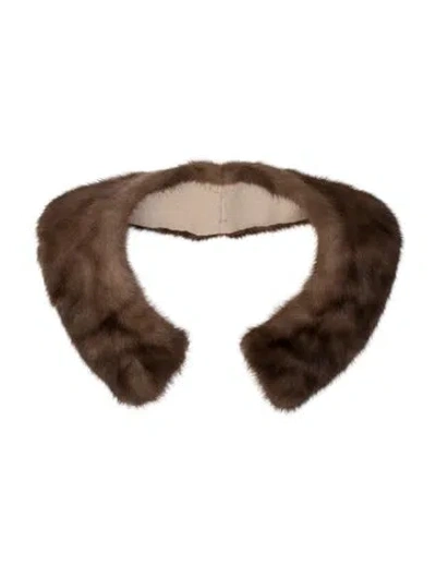 Pre-owned Fur Solid Winter Accessory In Brown