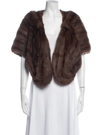 Pre-owned Fur Squirrel  Shawl In Brown