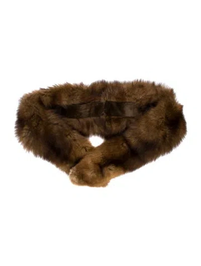 Pre-owned Fur Stole In Brown