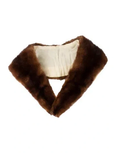 Pre-owned Fur Stole In Brown
