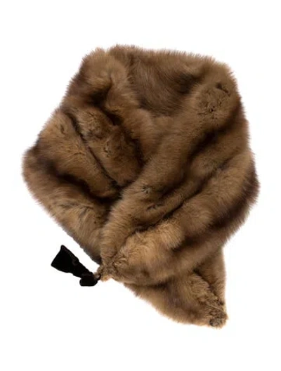 Pre-owned Fur Stole In Brown
