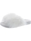 Fur Story Womens Open Toe Slip On Slide Sandals In White