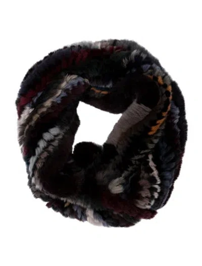 Pre-owned Fur Stripe Collar In Multi