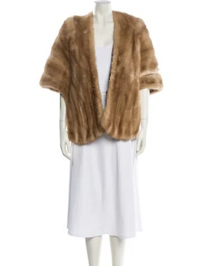 Pre-owned Fur Striped  Jacket In Neutral