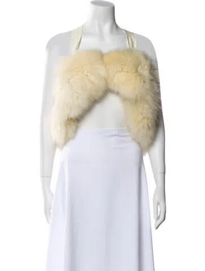 Pre-owned Fur Striped Jacket In Neutral