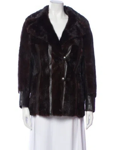 Pre-owned Fur Suede Faux  Coat In Brown