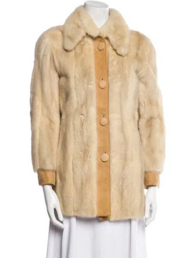 Pre-owned Fur Suede  Jacket In Neutral