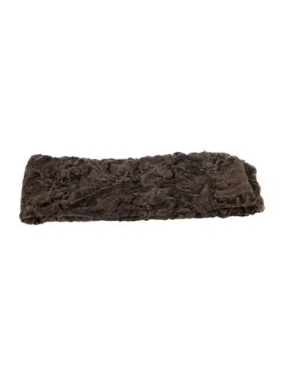 Pre-owned Fur Textured Velcro Headband In Brown