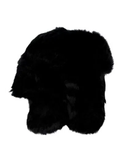 Pre-owned Fur Trapper Hat In Black